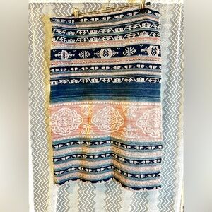 Lauren Ralph Lauren Patterned Knit Skirt - Navy and Coral